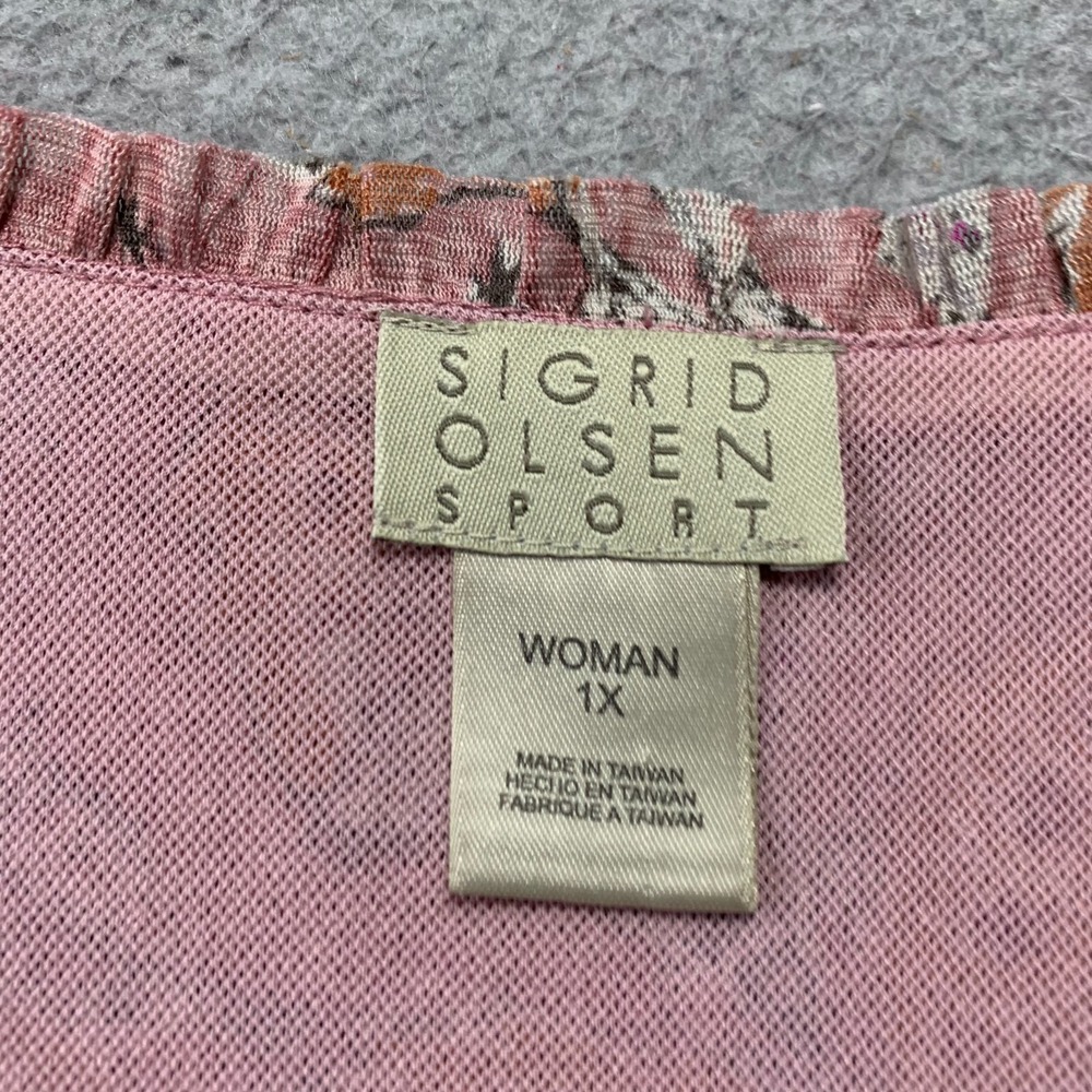 SIGRID OLSEN Blouse Womens 1X Top Paisley Pink - Picture 3 of 8